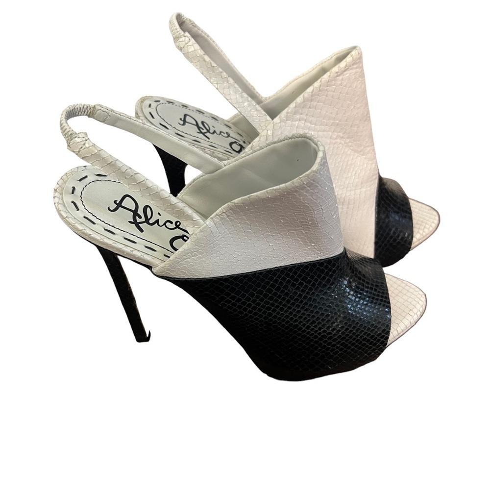 Alice + Olivia Monochrome Slingback Heels